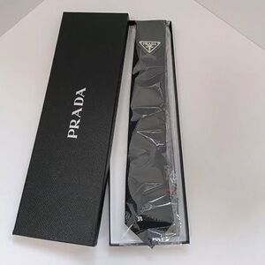 Prada Saffiano Leather Triangle Logo Neck Tie